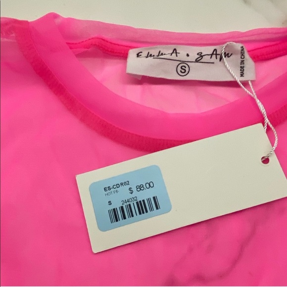 LF Stores emma & sam power mesh crop neon pink - Picture 8 of 8